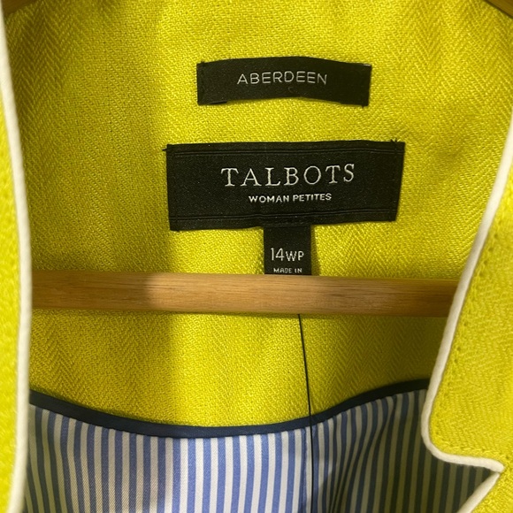 NWT Talbots Women's one button Yellow Blazer - Picture 7 of 8
